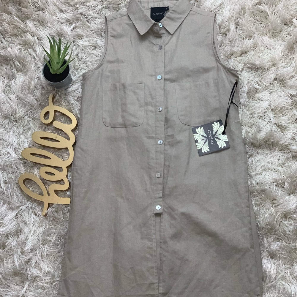 Cliche khaki/stone color tunic